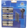 Kép 1/2 - SB zárbetét 30/30mm 3db azonos zárlatú 6 kulcs réz