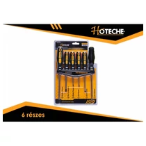 Csavarhúzó klt. 6r CV. mágneses, gumis nyéllel, falitartóval Hoteche