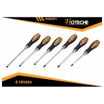 Csavarhúzó klt. 6r CV. üthető gumis nyéllel Hoteche