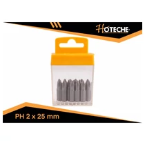 Bit klt. 15 db-os PH2x25mm, műanyag tartóban Hoteche