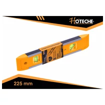 Vízmérték műanyag+alumínium keretes, mágneses 225mm 3 libellás Hoteche