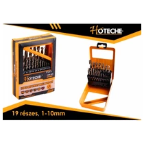 Fúró klt. 19 részes fém HSS-G köszörült, Fém tartódobozzal, 1-10mm Hoteche