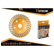 Gyémánt csiszoló és vágó tárcsa 115x22.23x20x5mm, Turbo Hoteche