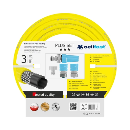 Cellfast Locsolótömlő szett Plus 1/2" 25m