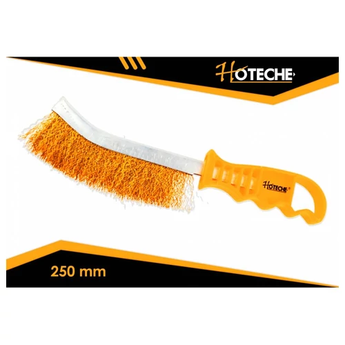 Drótkefe hajlított réz színű 250mm Hoteche