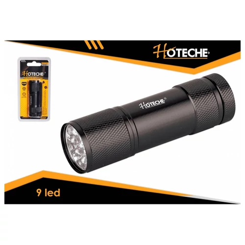 Zseblámpa 9 Led, alumíniumházas 27x88mm Hoteche