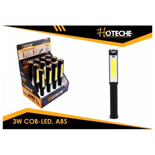 Szerelőlámpa Alu. keskeny kézi, mágneses 3W COB-LED-es Hoteche