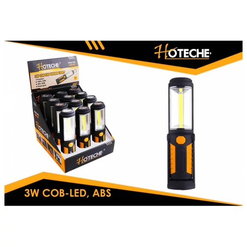 Szerelőlámpa kézi, ABS mágneses 3W COB+5 LED-es Hoteche
