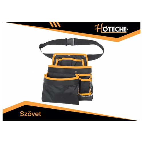 Szerszámtartó öv nagy zsebekkel+kalapács tartóval, szövet Profi Hoteche