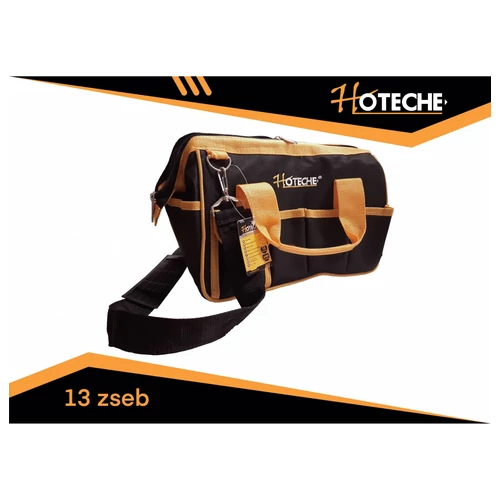 Szerszámos táska műszerész 35cm-es, szövet, kézi és vállpánttal, Profi Hoteche
