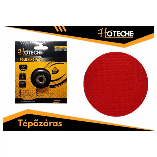 Csiszológumitárnyér 115mm x M14 flexre, tépőzáras, Hoteche