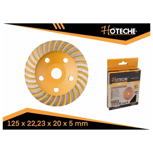 Gyémánt csiszoló és vágó tárcsa 125x22.23x20x5mm, Turbo Hoteche