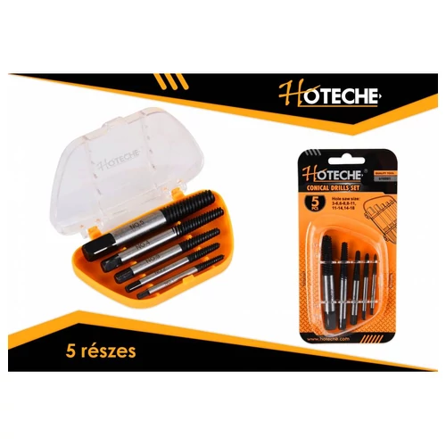 Tört csavarkiszedő klt. 5 részes Hoteche 
