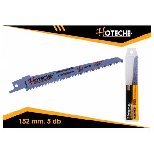 Orrfűrészlap klt 5 részes fához 152mm 6 TPI, Hoteche