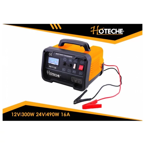Akkutöltő 12V/300W 24V/490W 16A Normál és Gyors töltő Hoteche