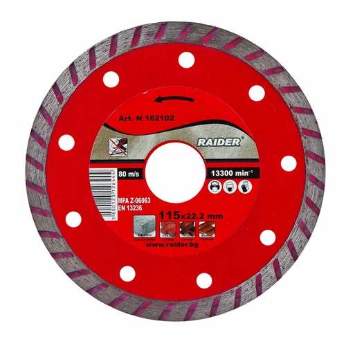 Raider Gyémántvágó tárcsa Turbo 115x22,2mm RD-DD05