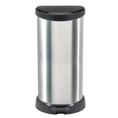 Szemetes kuka Curver® DECO BIN 40L, ezüst/fekete