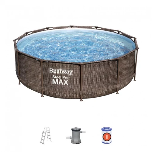 Bestway MYKONOS LUX rattan hatású fémvázas medence szett 366 x 100 cm