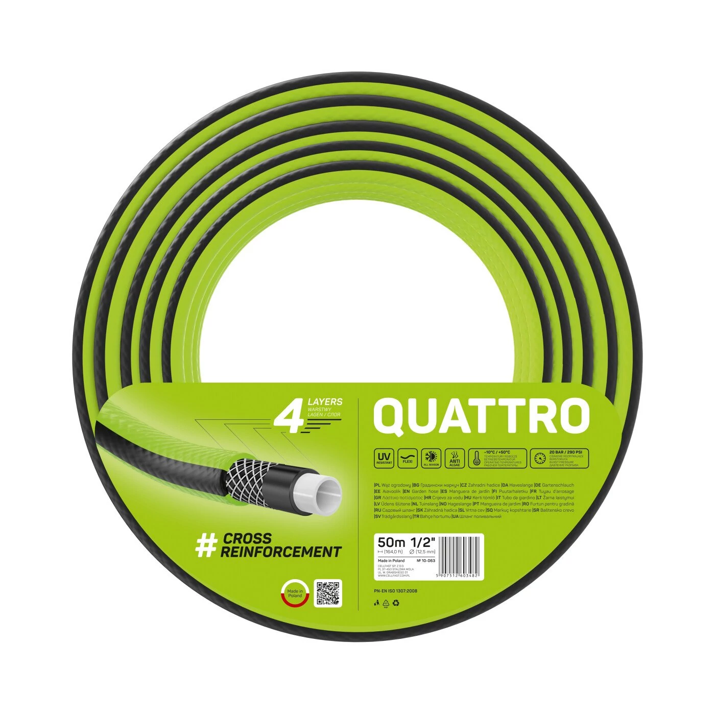 Cellfast Locsolótömlő Quattro 1/2