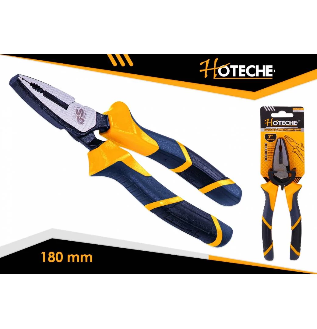Fogó kombinált 180mm Kovácsolt, Tapadásbiztos bevonat Hoteche