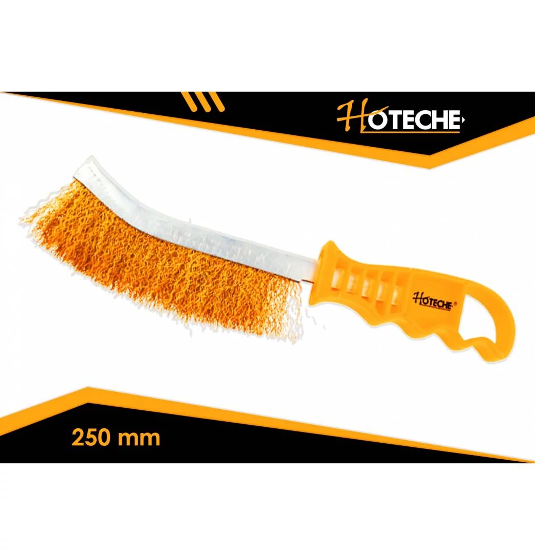 Drótkefe hajlított réz színű 250mm Hoteche