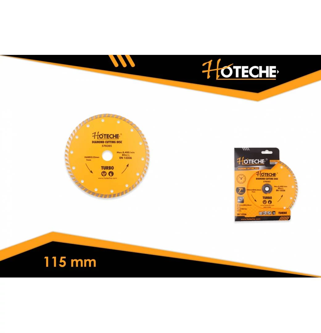 Gyémántkorong 115mm Turbo, barkács Hoteche