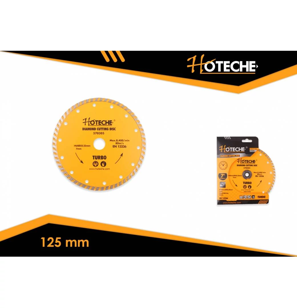 Gyémántkorong 125mm Turbo, barkács Hoteche