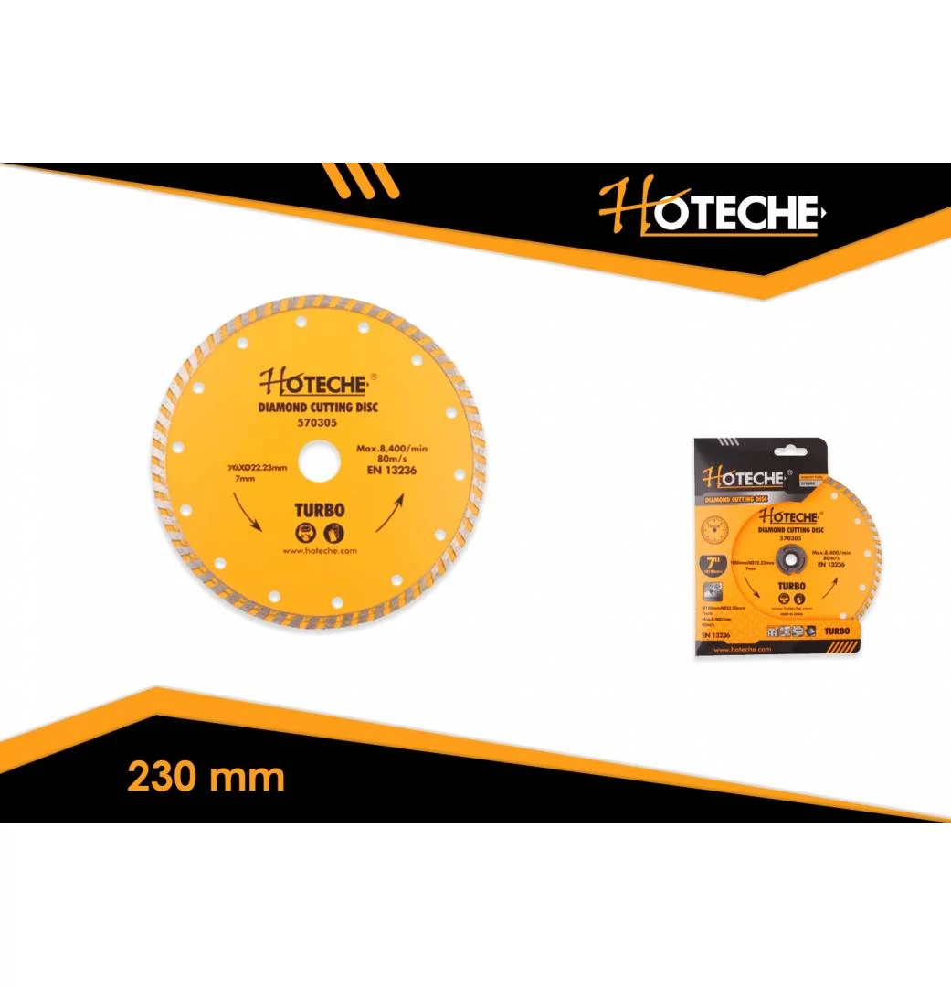 Gyémántkorong 230mm Turbo, barkács Hoteche
