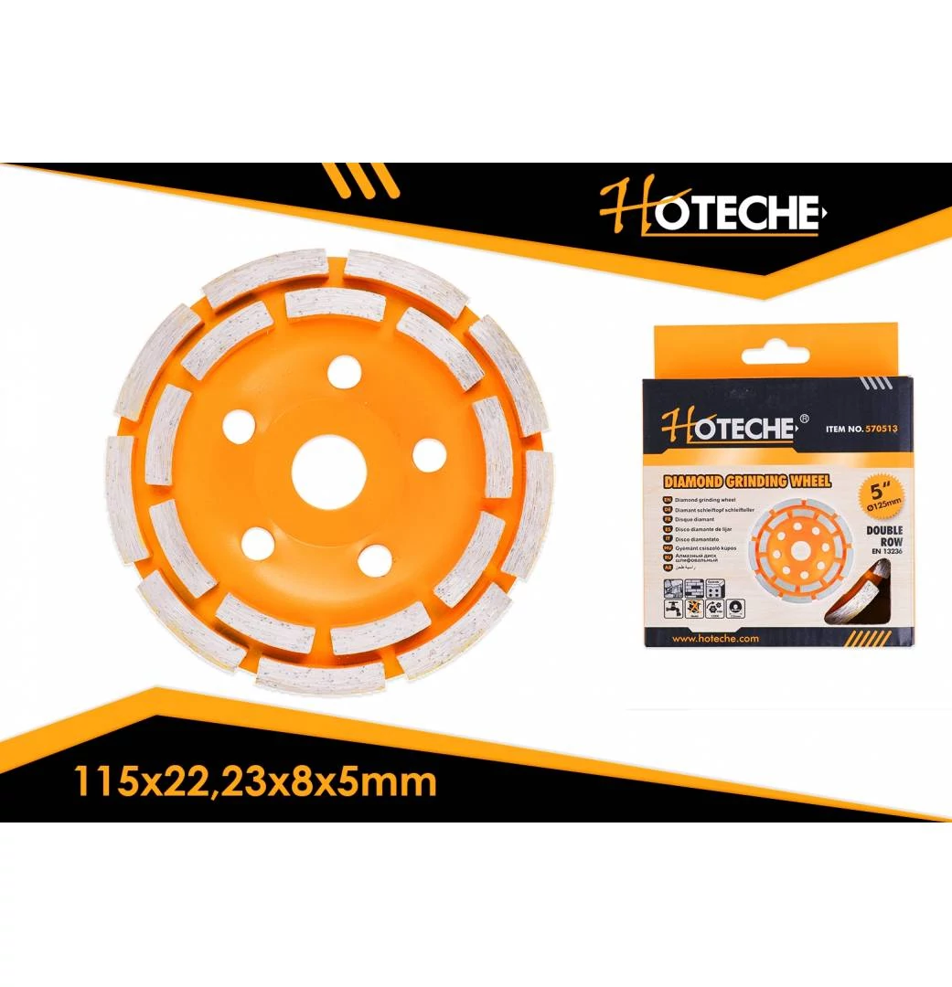 Gyémánt csiszoló tárcsa kétsoros 115x22.23x8x5mm,Hoteche