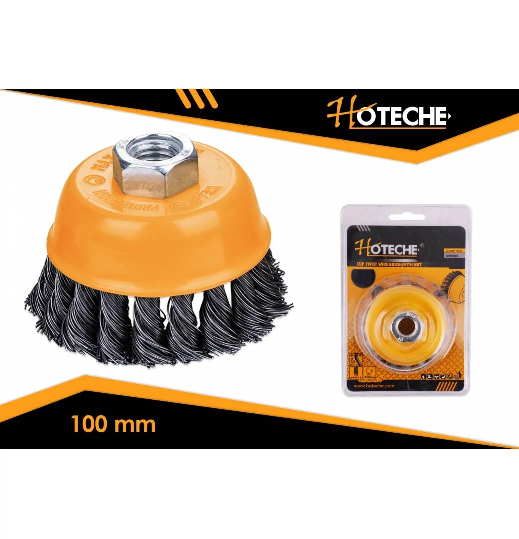 Drótcsiszoló flexbe, fazék 100mm sodrott, Hoteche