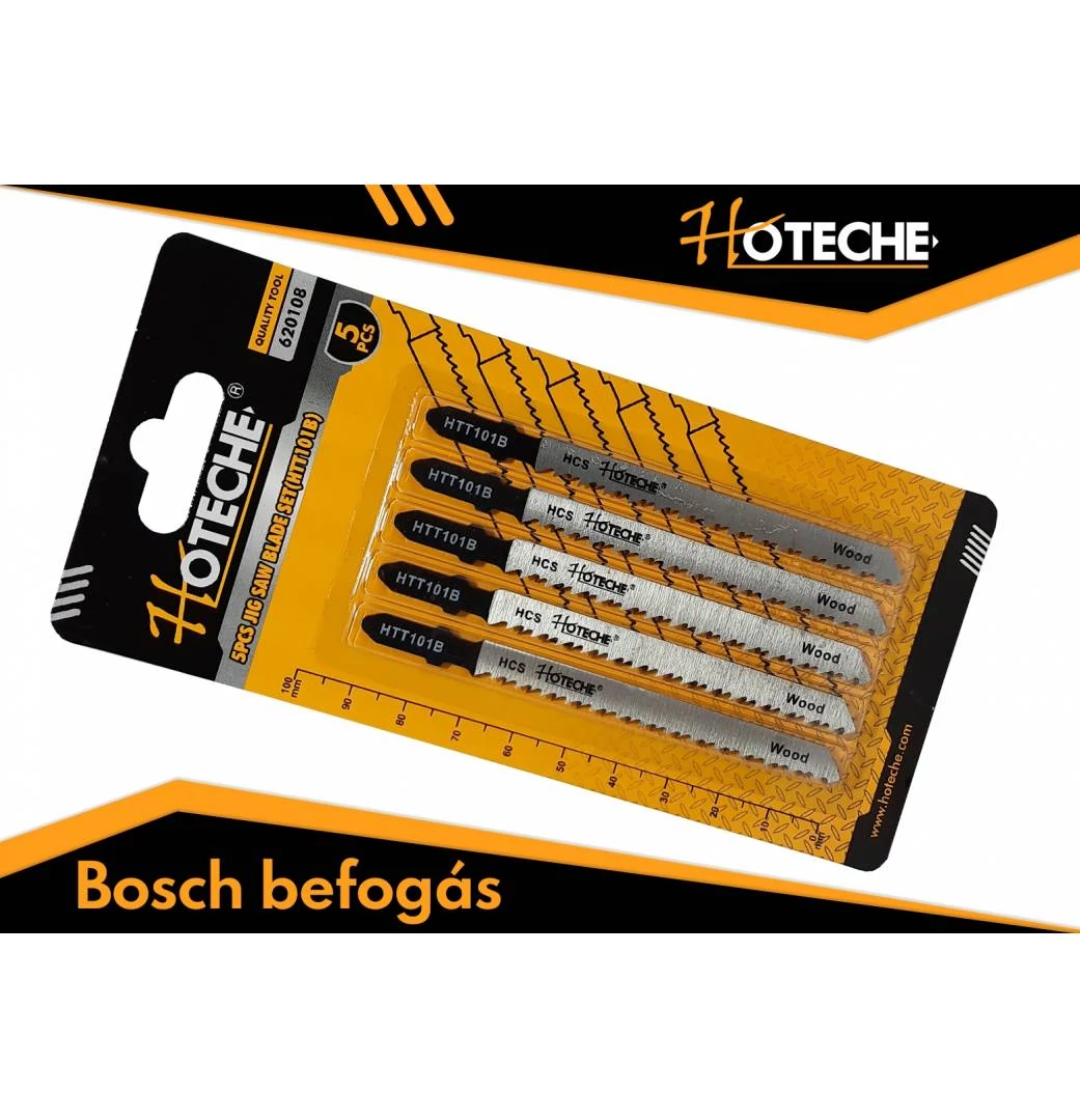 Dekopírlap 5db-os puhafa-keményfa-furnér-farostlemez, Bosch befogás, Hoteche