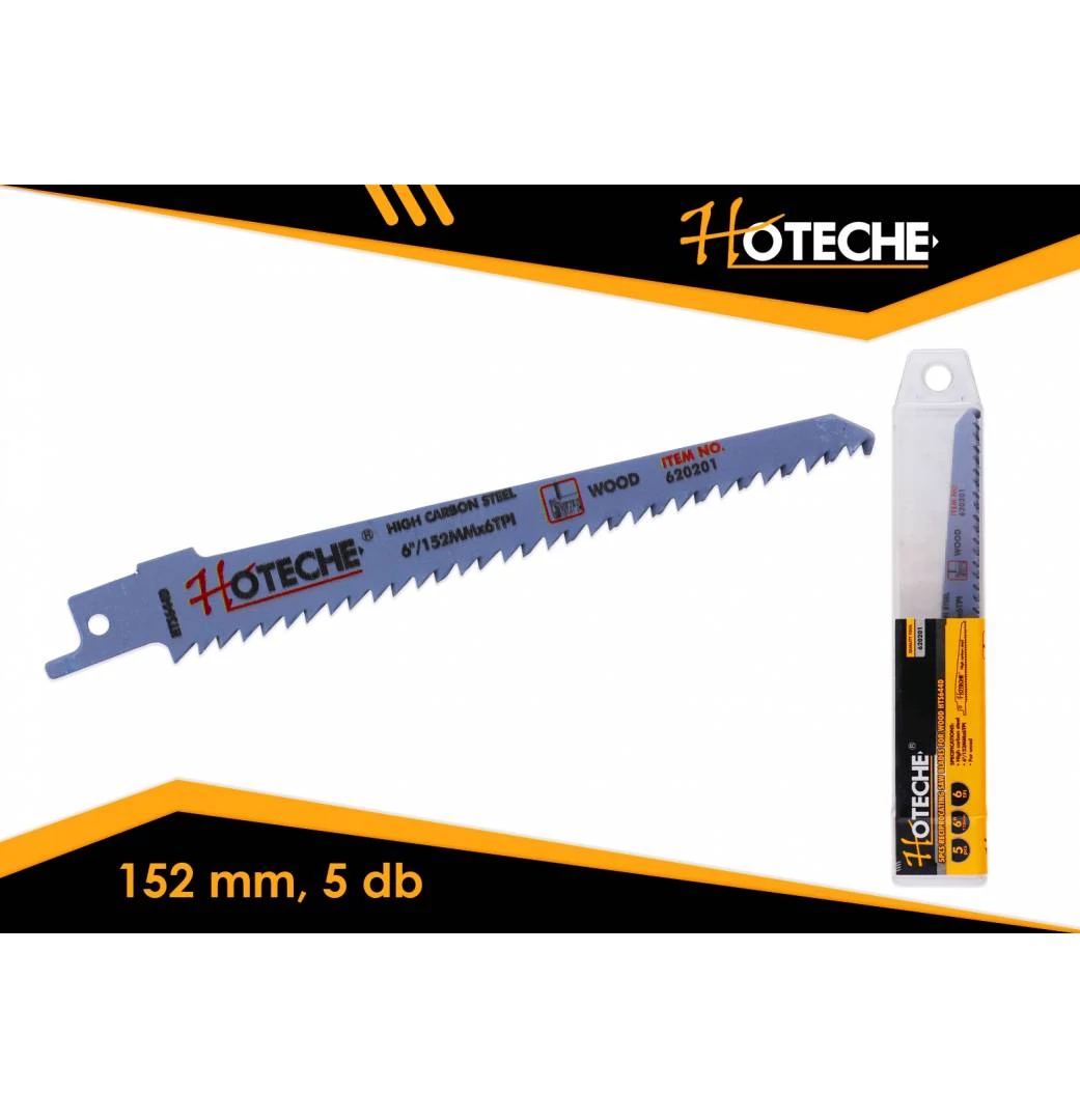 Orrfűrészlap klt 5 részes fához 152mm 6 TPI, Hoteche