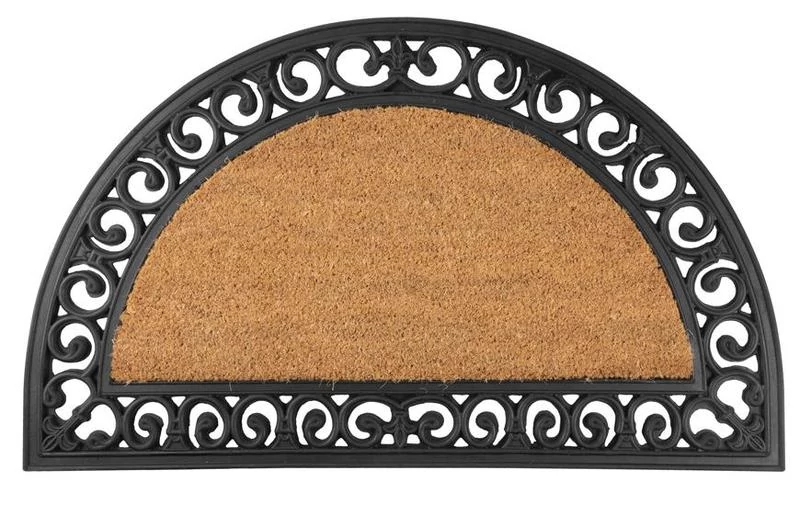 Lábtörlő 45x75 cm, ornament, gumis, félkör