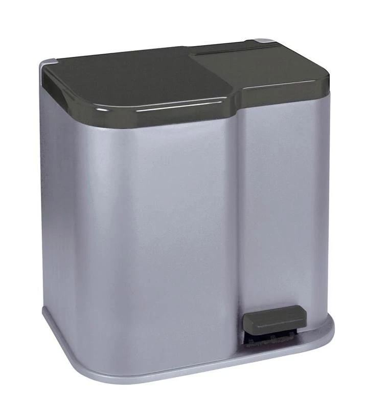 Szemetes kuka Curver® DUO BIN 21L, ezüst/fekete