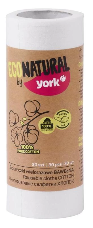 Törlőkendő York ECONATURAL 100% pamut 30db