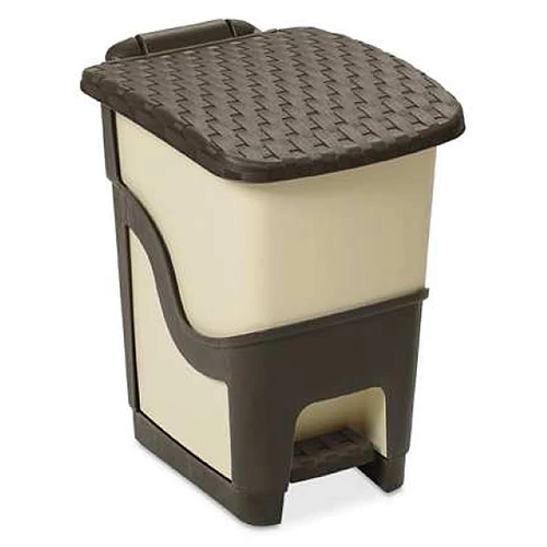 Szemetes kuka DEAhome Rattan 18 lit, fehér, pedálos